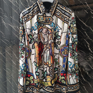 스테인드글라스 프린트 셔츠